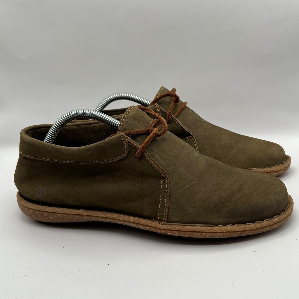 Born Nuala II Olive Green Nubuck Leather Chukka Boots Womens 9 Shoes excellent